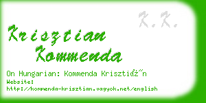 krisztian kommenda business card